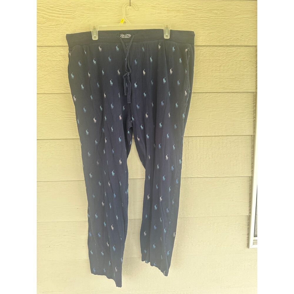 Polo Ralph Lauren Men's Navy Blue All Over Pony Print Pajama Lounge Pants - XL